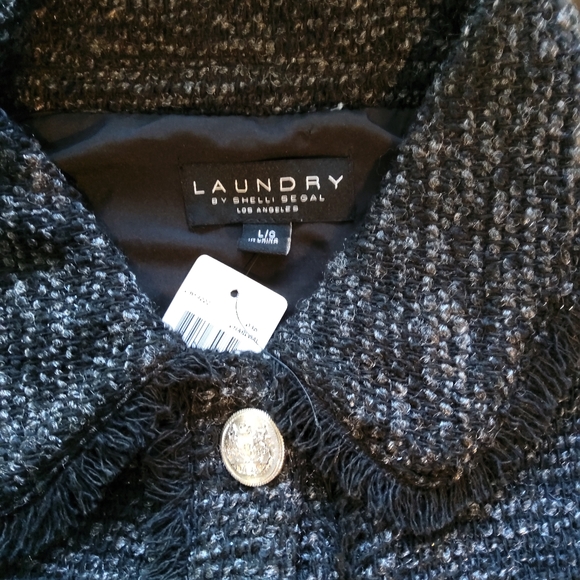 Laundry By Shelli Segal Charcoal Tweed Vest - Picture 10 of 10